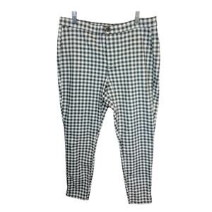 NWT SO Gray White Gingham High Waist Skinny Ankle Casual Pants Juniors Size 17‎